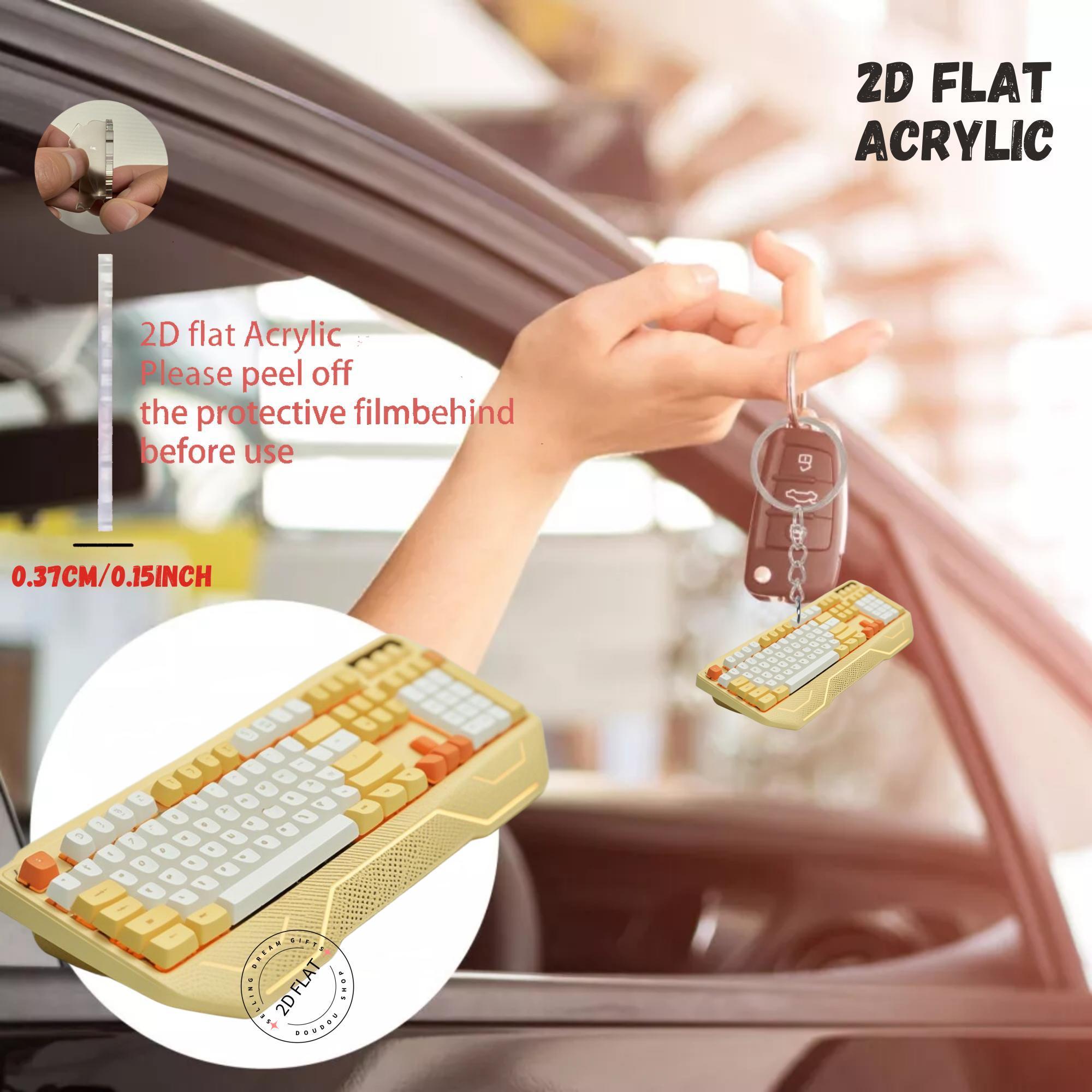 2D Keyboard Acrylic Keychain C - Office Tech Backpack recension och pris