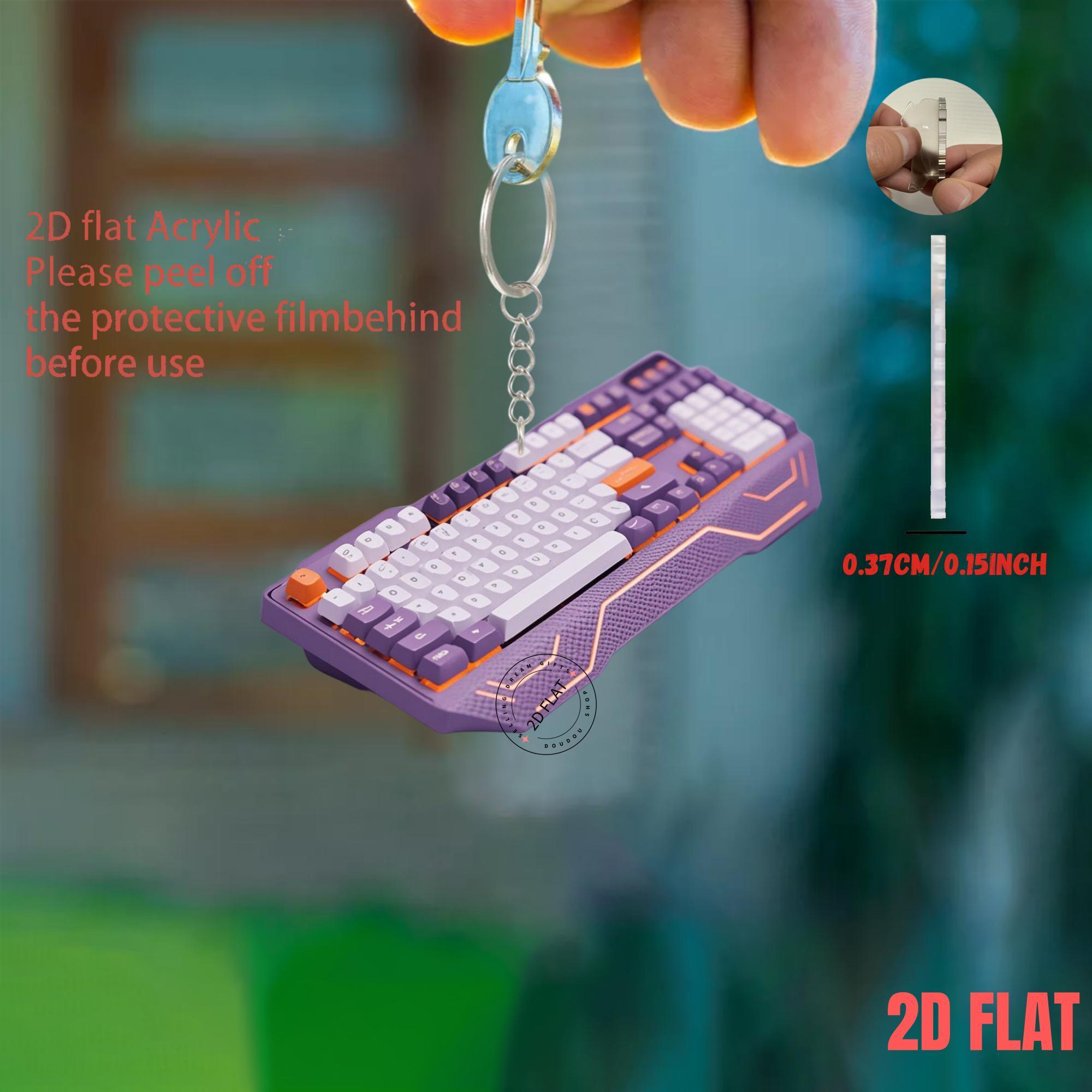 2D Keyboard Acrylic Keychain C - Office Tech Backpack recension och pris