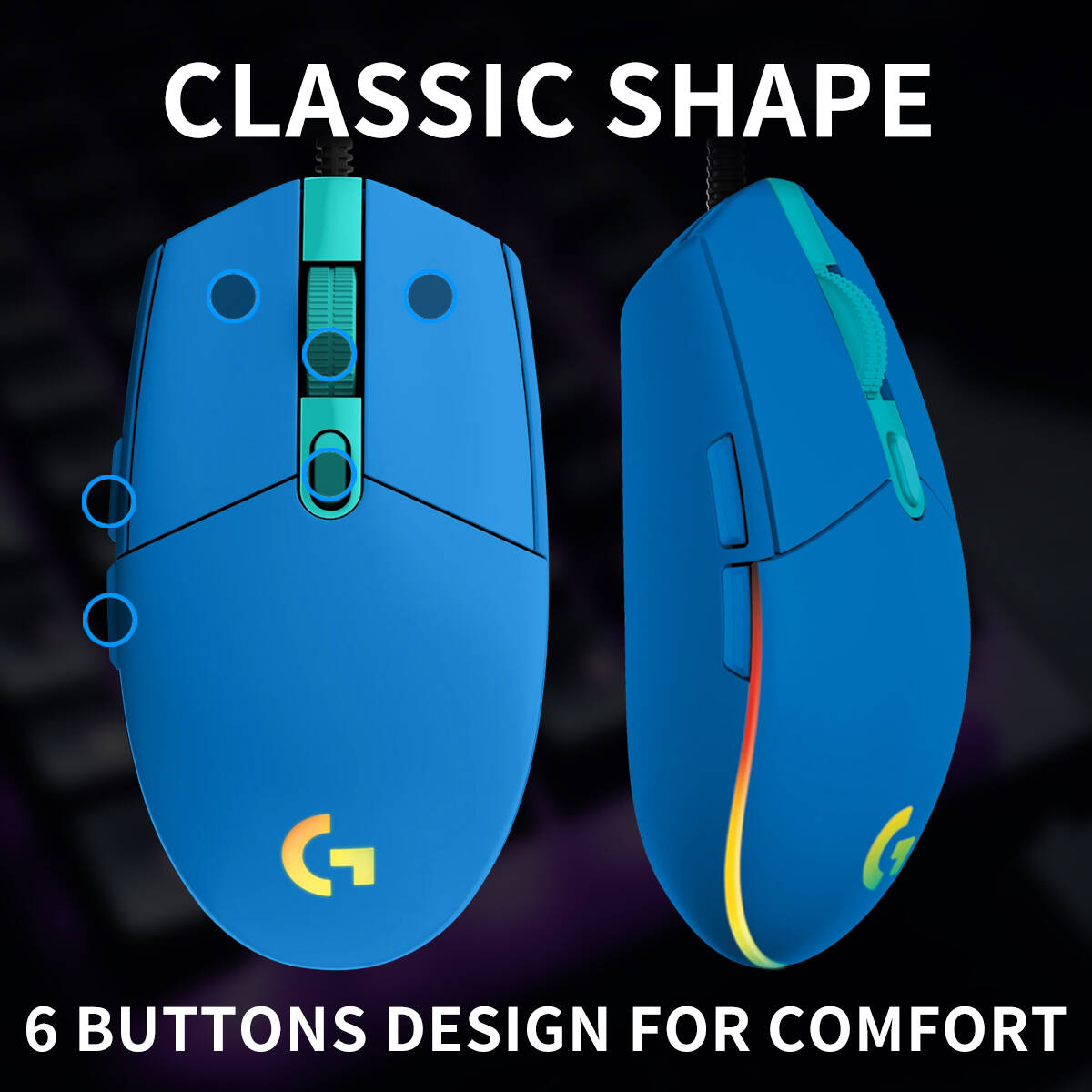 Logitech G203 LIGHTSYNC Wired  - Logitech Mouse G203 recension och pris