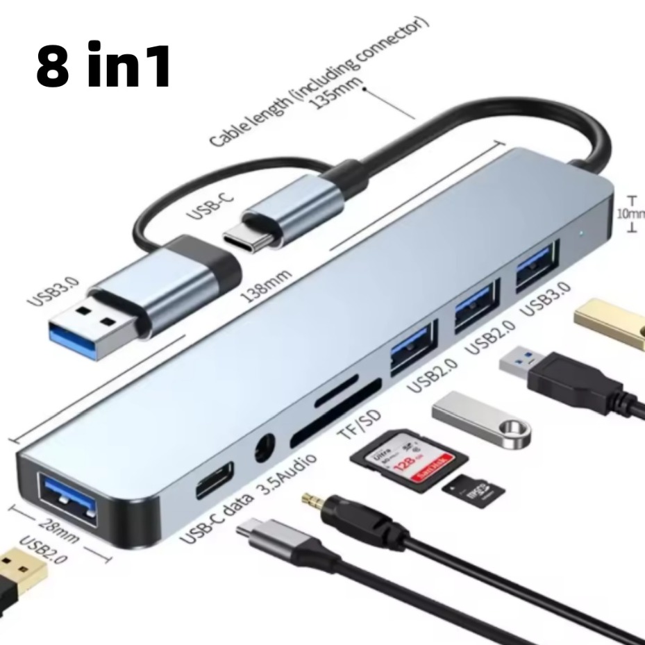 5/7/8 in 2 USB-C Hub with 3.0  - Office Xp recension och pris