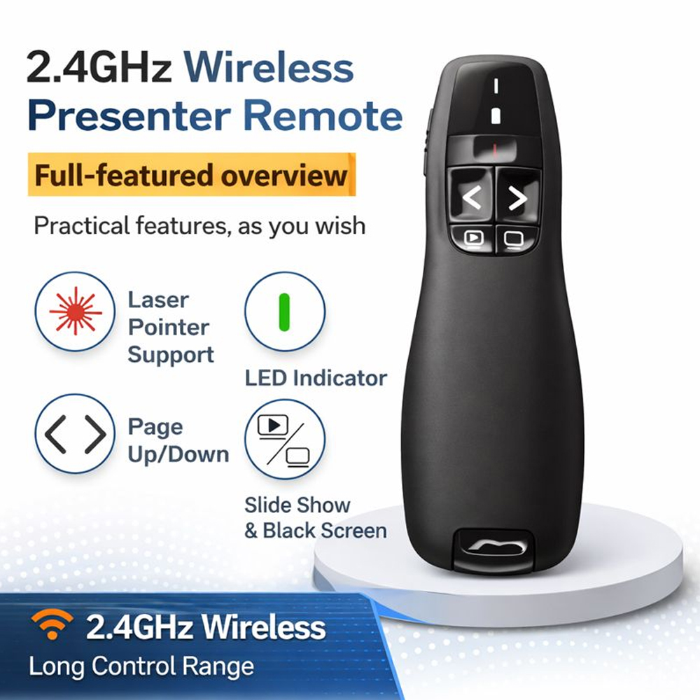 R400 2.4G Wireless Presentatio - Presentation Remote Laser recension och pris