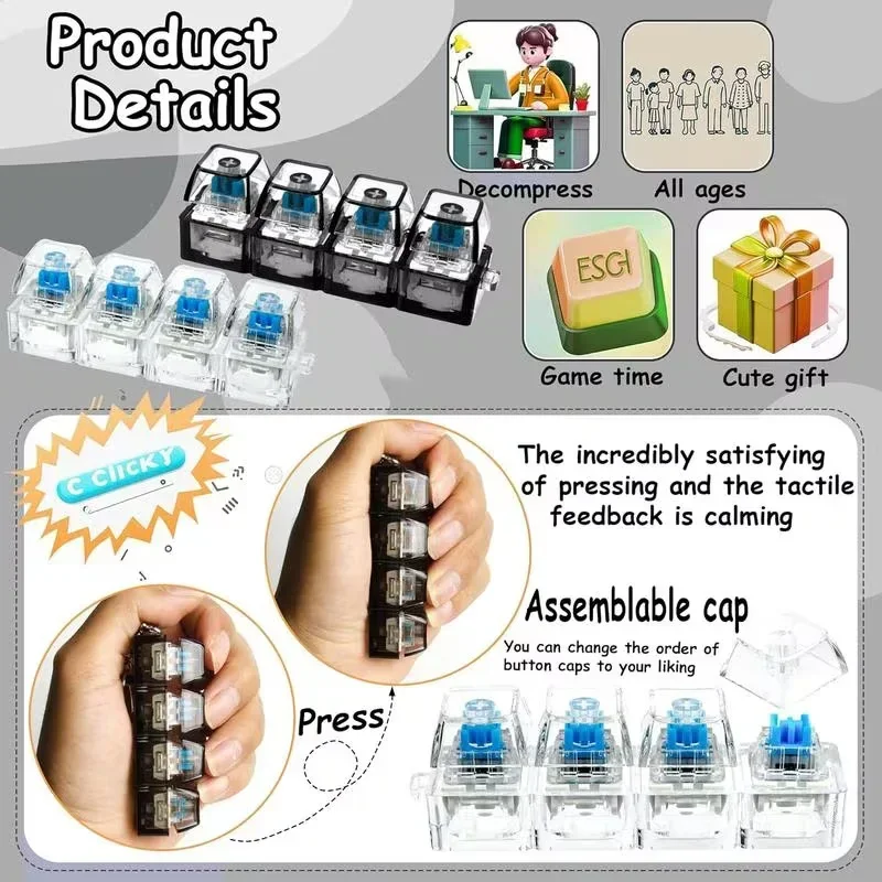 1pcs LED Keyboard Keycap Stres - Office Productivity Tech recension och pris